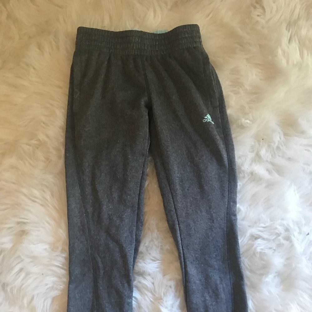 Kids Adidas Grey & Blue Sweatpants